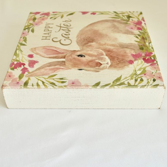 NEW Quill to Paper by Sixtrees Happy Easter Wooden Bunny Sign - Picture 6 of 9